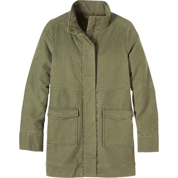 Prana Trip Military Green Plush Lined Organic Cotton Stretch Jacket Size M - Picture 2 of 12